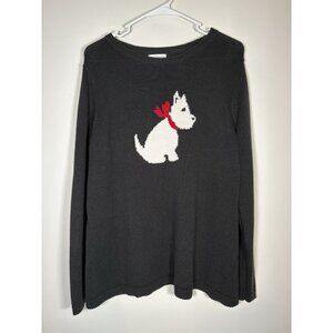 Croft & Barrow Scottish Terrier Dog Black Sweater Quiet Luxury 100% Cotton XL